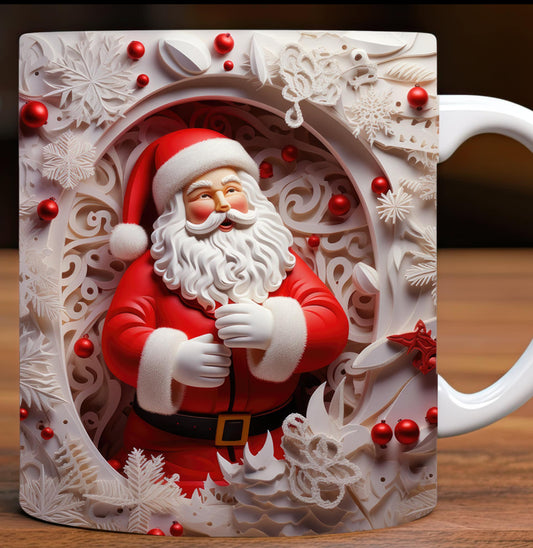 Red & White 3D Santa Cup Range