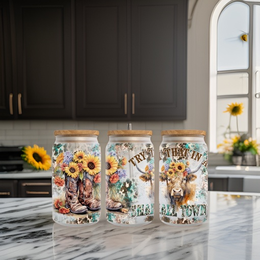 Small Town 16oz Frosted Glass Tumbler