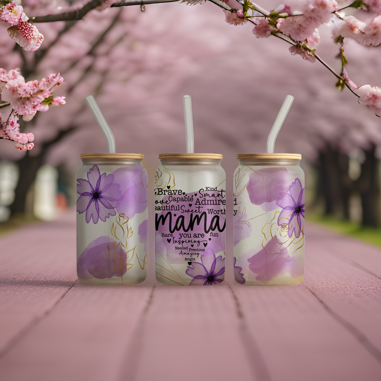 Mama 16oz Frosted Glass Tumbler