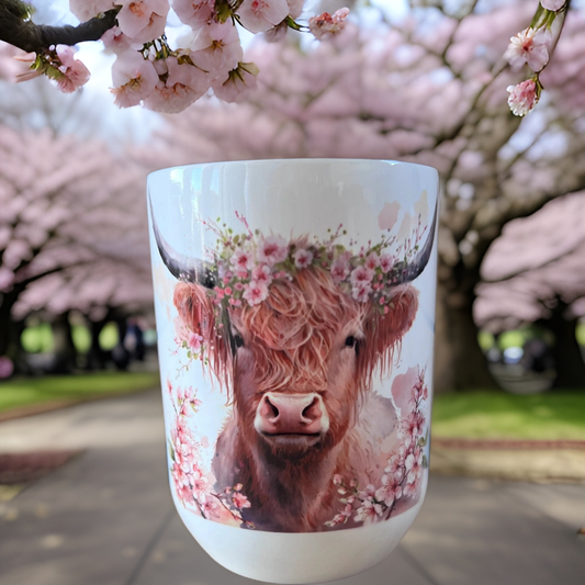 12oz Cherry Blossom Wine Tumbler