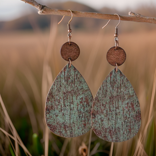 Western Rusty Water Drop Earrings