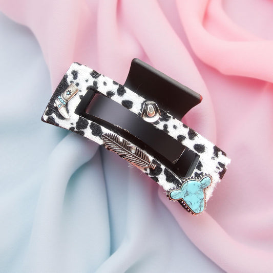 Cowhide Pattern Claw Clips