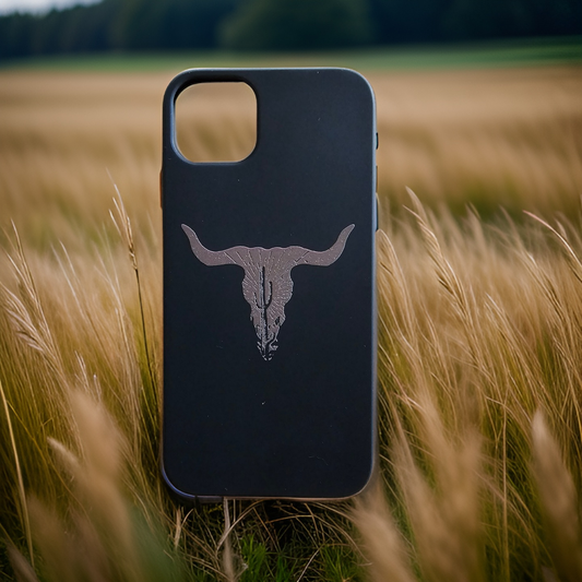 Black Bull Skull Phone Case