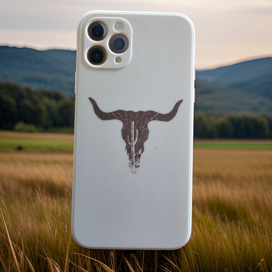 Cream Bull Skull Phone Case