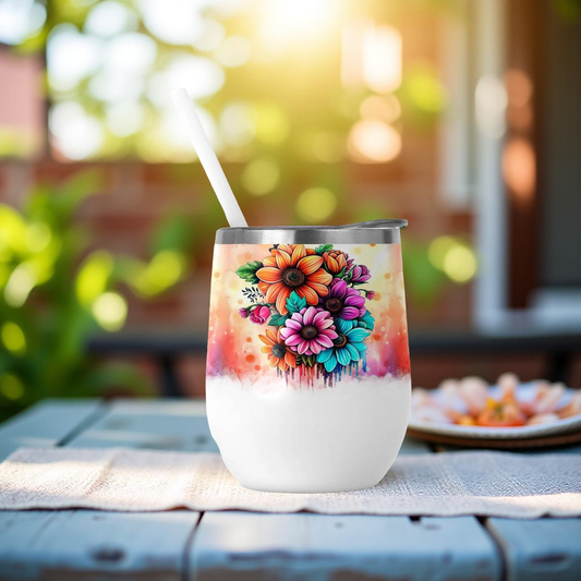 Floral 12oz Wine Tumbler