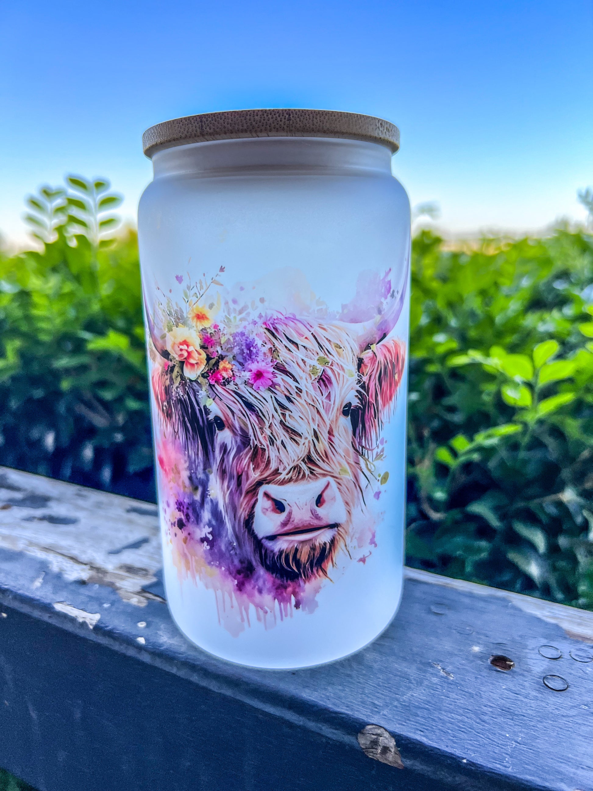 16 Oz. Frosted Glass Cup